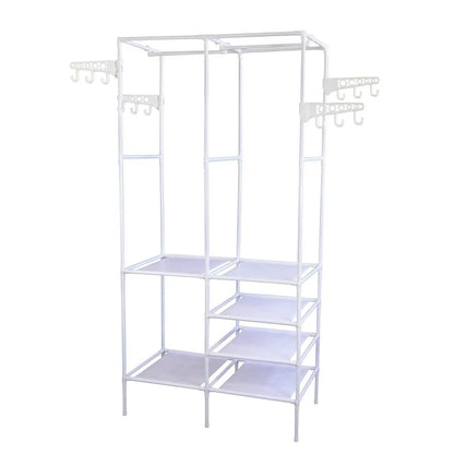 Cuier de haine cu 6 rafturi, alb, compact (5738)