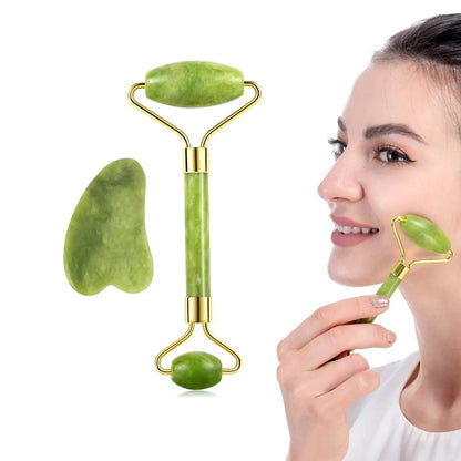 Set de masaj facial din cuarț cu piatră Gua Sha (71330001)